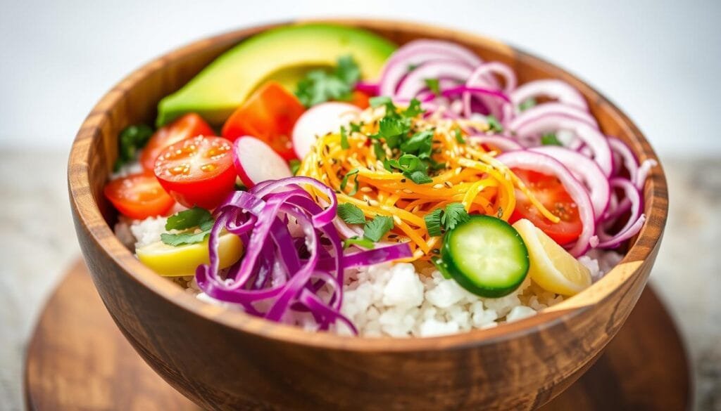 Colorful Vegan Poke Bowl