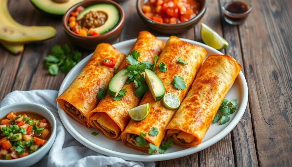 Crispy vegan chimichangas