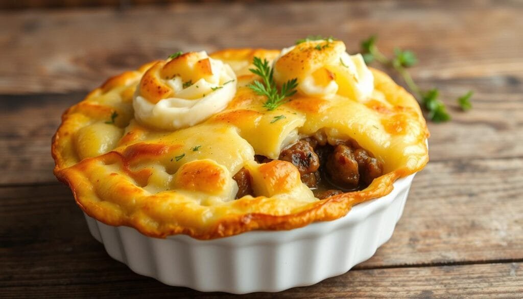 Decorative pattern on potato crust