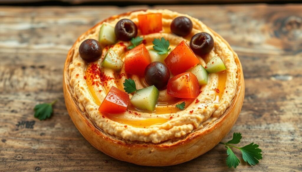 Mediterranean Hummus Bagel Topping