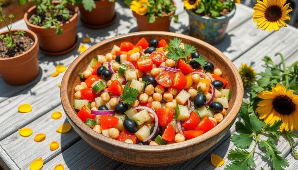 Mediterranean-inspired vegan salad