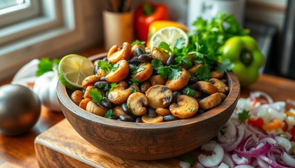 Mushroom and bean filling