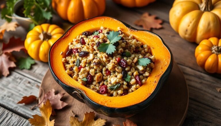 Plant-based Stuffed Acorn Squash Recipe For Fall