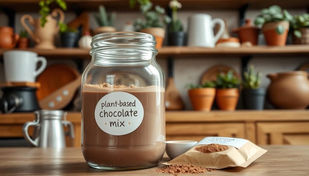 Storing plant-based hot chocolate mix