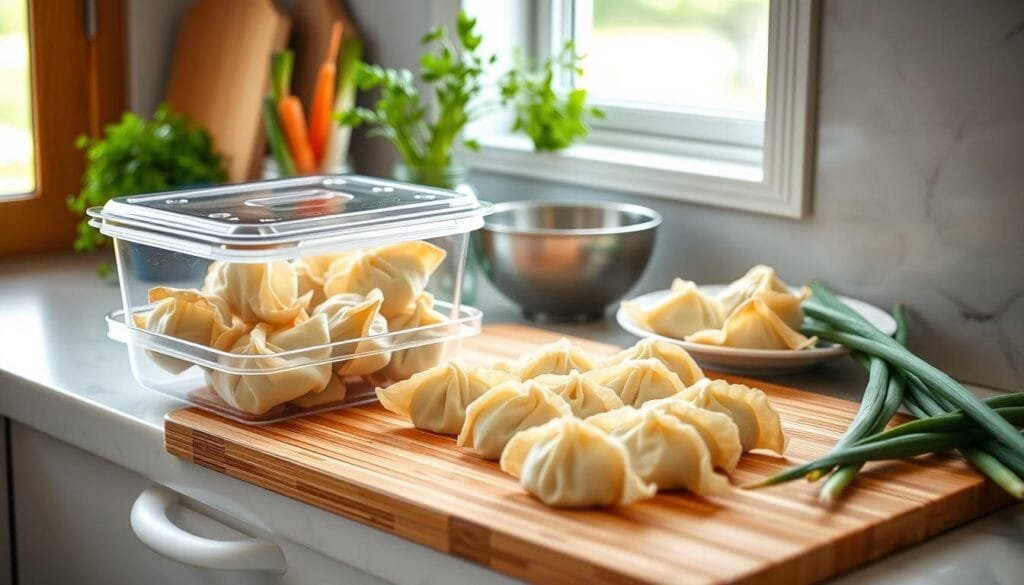 Storing vegan wontons