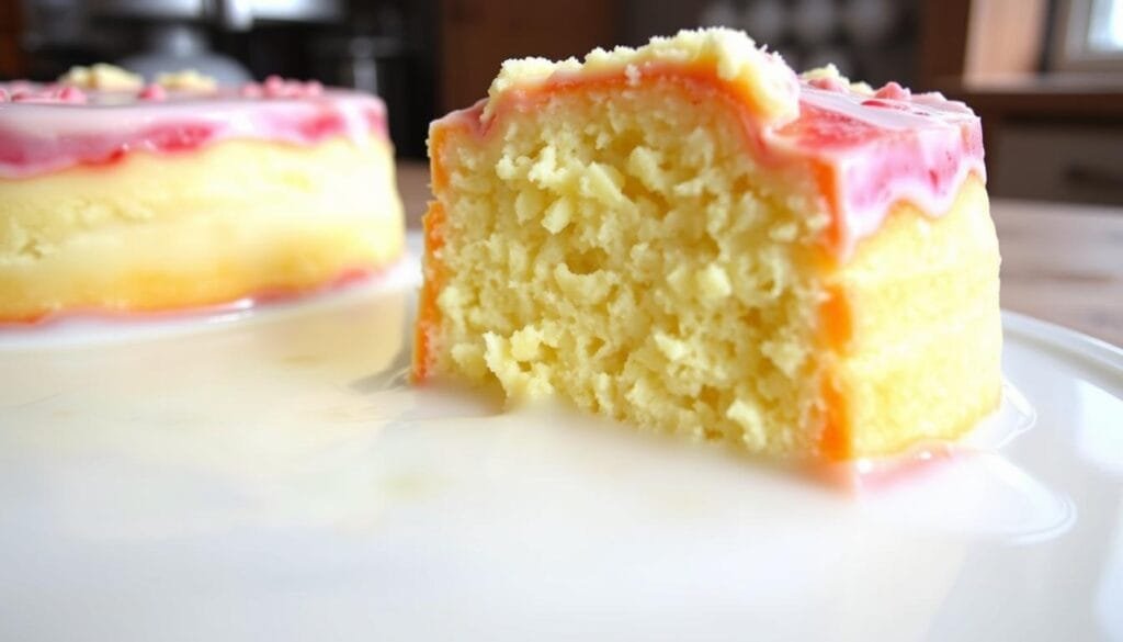 Vegan Tres Leches Cake Soaking