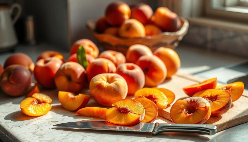 fresh peach preparation
