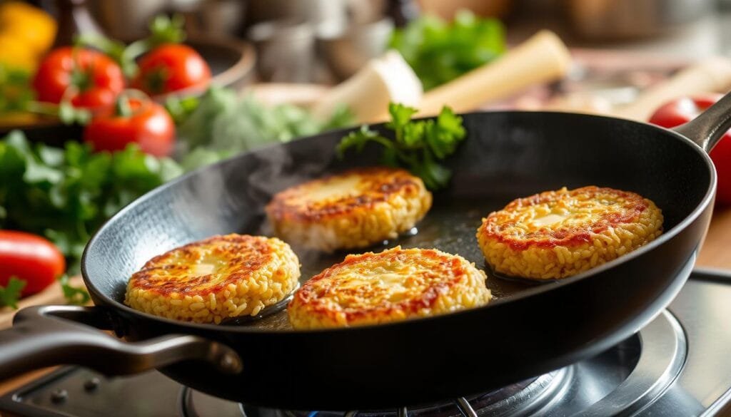 frying risotto cakes