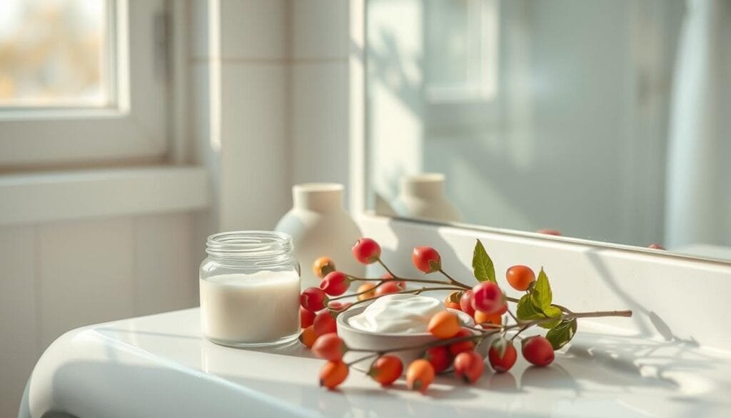 Applying natural anti-aging cream