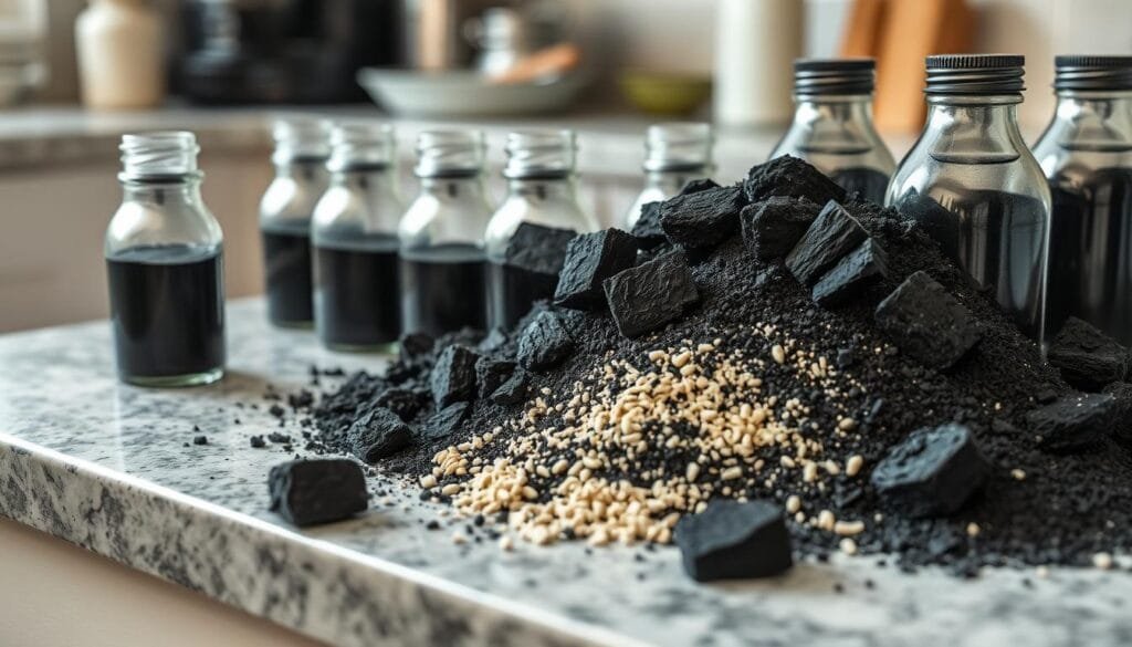 Skincare layering with charcoal cleanser