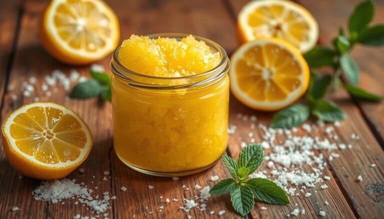 DIY Sugar Lemon Body Scrub for Glowing Skin