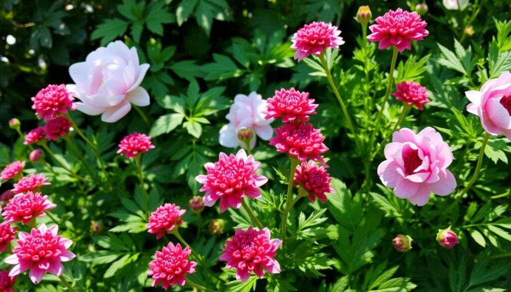 red clover and paeony